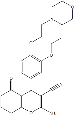 2-amino-4-{3-ethoxy-4-[2-(4-morpholinyl)ethoxy]phenyl}-5-oxo-5,6,7,8-tetrahydro-4H-chromene-3-carbonitrile,625373-23-1,结构式