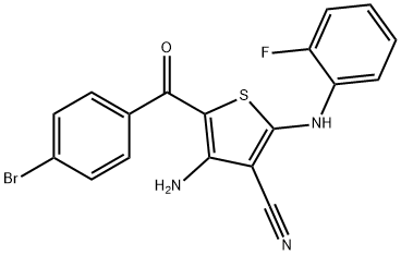 4-amino-5-(4-bromobenzoyl)-2-(2-fluoroanilino)-3-thiophenecarbonitrile Structure