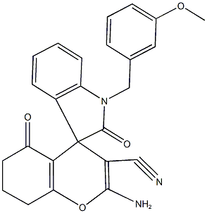 625374-03-0 2-amino-1'-(3-methoxybenzyl)-3-cyano-2',5-dioxo-1',3',5,6,7,8-hexahydro-spiro[4H-chromene-4,3'-(2'H)-indole]