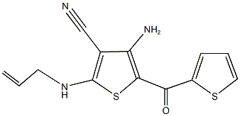 2-(allylamino)-4-amino-5-(thien-2-ylcarbonyl)thiophene-3-carbonitrile 化学構造式