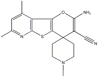 2-amino-3cyano-1'-7,9-trimethylspiro[4H-pyrano[2',3':4,5]thieno[2,3-b]pyridine-4,4'-piperidine] Structure