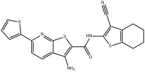 3-amino-N-(3-cyano-4,5,6,7-tetrahydro-1-benzothien-2-yl)-6-(2-thienyl)thieno[2,3-b]pyridine-2-carboxamide,625375-82-8,结构式