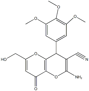 2-amino-6-(hydroxymethyl)-8-oxo-4-(3,4,5-trimethoxyphenyl)-4,8-dihydropyrano[3,2-b]pyran-3-carbonitrile|