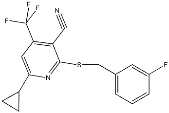 6-cyclopropyl-2-[(3-fluorobenzyl)sulfanyl]-4-(trifluoromethyl)nicotinonitrile Structure