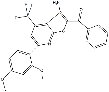 [3-amino-6-(2,4-dimethoxyphenyl)-4-(trifluoromethyl)thieno[2,3-b]pyridin-2-yl](phenyl)methanone Structure