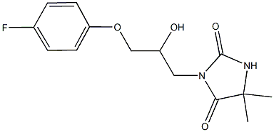 3-[3-(4-fluorophenoxy)-2-hydroxypropyl]-5,5-dimethyl-2,4-imidazolidinedione Structure