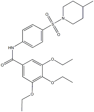 3,4,5-triethoxy-N-{4-[(4-methylpiperidin-1-yl)sulfonyl]phenyl}benzamide 结构式