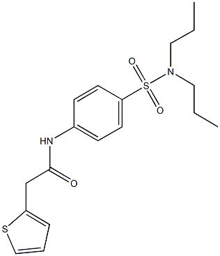 N-{4-[(dipropylamino)sulfonyl]phenyl}-2-thien-2-ylacetamide 化学構造式