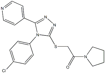 4-(4-chlorophenyl)-5-(4-pyridinyl)-4H-1,2,4-triazol-3-yl 2-oxo-2-(1-pyrrolidinyl)ethyl sulfide 结构式