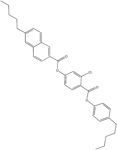 3-chloro-4-[(4-pentylphenoxy)carbonyl]phenyl 6-pentyl-2-naphthoate,62622-55-3,结构式