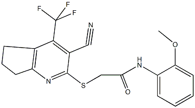 2-{[3-cyano-4-(trifluoromethyl)-6,7-dihydro-5H-cyclopenta[b]pyridin-2-yl]sulfanyl}-N-(2-methoxyphenyl)acetamide|