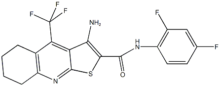 3-amino-N-(2,4-difluorophenyl)-4-(trifluoromethyl)-5,6,7,8-tetrahydrothieno[2,3-b]quinoline-2-carboxamide Struktur