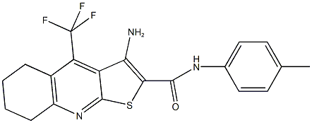 3-amino-N-(4-methylphenyl)-4-(trifluoromethyl)-5,6,7,8-tetrahydrothieno[2,3-b]quinoline-2-carboxamide 结构式