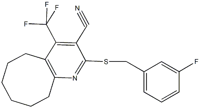 2-[(3-fluorobenzyl)sulfanyl]-4-(trifluoromethyl)-5,6,7,8,9,10-hexahydrocycloocta[b]pyridine-3-carbonitrile|