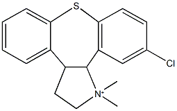 11-chloro-1,1-dimethyl-2,3,3a,12b-tetrahydro-1H-dibenzo[2,3:6,7]thiepino[4,5-b]pyrrol-1-ium 结构式