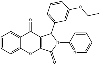 1-(3-ethoxyphenyl)-2-(2-pyridinyl)-1,2-dihydrochromeno[2,3-c]pyrrole-3,9-dione Structure