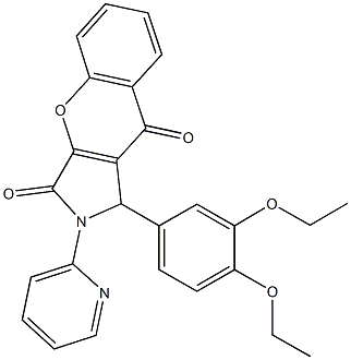 1-(3,4-diethoxyphenyl)-2-(2-pyridinyl)-1,2-dihydrochromeno[2,3-c]pyrrole-3,9-dione Structure