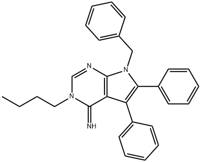 7-benzyl-3-butyl-5,6-diphenyl-3,7-dihydro-4H-pyrrolo[2,3-d]pyrimidin-4-imine|