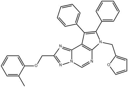 [7-(2-furylmethyl)-8,9-diphenyl-7H-pyrrolo[3,2-e][1,2,4]triazolo[1,5-c]pyrimidin-2-yl]methyl 2-methylphenyl ether Structure