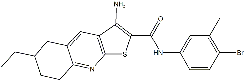 3-amino-N-(4-bromo-3-methylphenyl)-6-ethyl-5,6,7,8-tetrahydrothieno[2,3-b]quinoline-2-carboxamide 化学構造式
