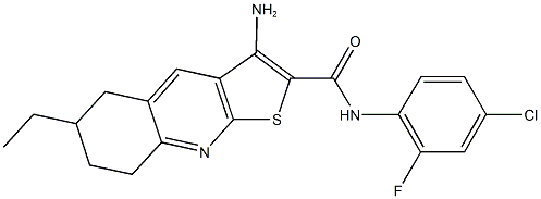 3-amino-N-(4-chloro-2-fluorophenyl)-6-ethyl-5,6,7,8-tetrahydrothieno[2,3-b]quinoline-2-carboxamide Structure