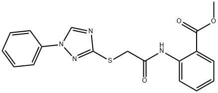 methyl 2-({[(1-phenyl-1H-1,2,4-triazol-3-yl)sulfanyl]acetyl}amino)benzoate 结构式