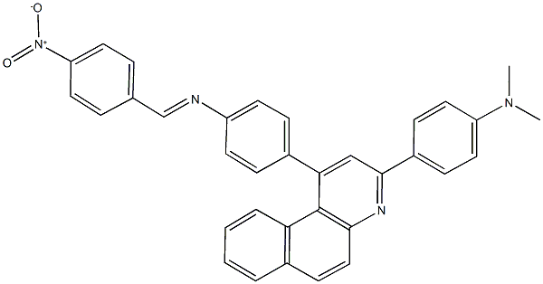 3-[4-(dimethylamino)phenyl]-1-[4-({4-nitrobenzylidene}amino)phenyl]benzo[f]quinoline 化学構造式