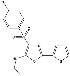 4-[(4-chlorophenyl)sulfonyl]-N-ethyl-2-(2-thienyl)-1,3-oxazol-5-amine,627834-59-7,结构式