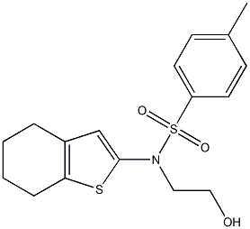 N-(2-hydroxyethyl)-4-methyl-N-(4,5,6,7-tetrahydro-1-benzothien-2-yl)benzenesulfonamide Structure