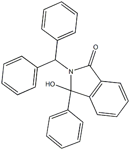 2-benzhydryl-3-hydroxy-3-phenyl-1-isoindolinone 化学構造式