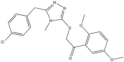 2-{[5-(4-chlorobenzyl)-4-methyl-4H-1,2,4-triazol-3-yl]sulfanyl}-1-(2,5-dimethoxyphenyl)ethanone,632298-89-6,结构式