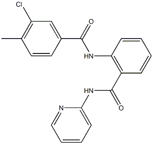 3-chloro-4-methyl-N-{2-[(2-pyridinylamino)carbonyl]phenyl}benzamide 结构式