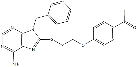 1-(4-{2-[(6-amino-9-benzyl-9H-purin-8-yl)sulfanyl]ethoxy}phenyl)ethanone Structure