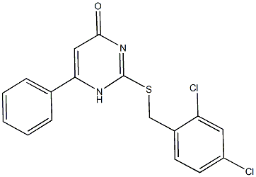2-[(2,4-dichlorobenzyl)sulfanyl]-6-phenylpyrimidin-4(1H)-one Structure