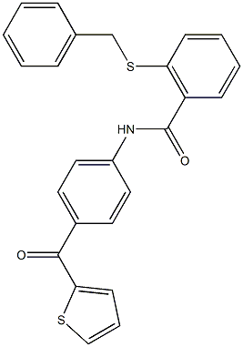 2-(benzylsulfanyl)-N-[4-(2-thienylcarbonyl)phenyl]benzamide Structure