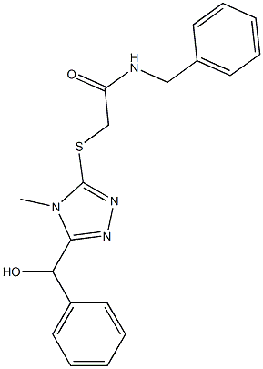 N-benzyl-2-({5-[hydroxy(phenyl)methyl]-4-methyl-4H-1,2,4-triazol-3-yl}sulfanyl)acetamide Structure