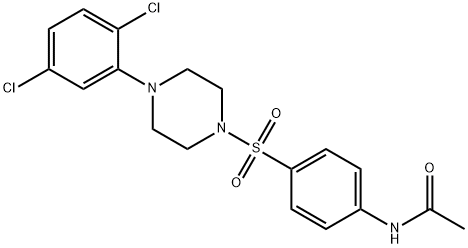 N-(4-{[4-(2,5-dichlorophenyl)-1-piperazinyl]sulfonyl}phenyl)acetamide 化学構造式