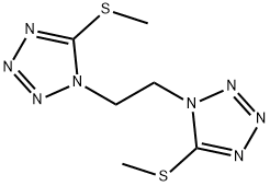 5-(methylsulfanyl)-1-{2-[5-(methylsulfanyl)-1H-tetraazol-1-yl]ethyl}-1H-tetraazole Struktur