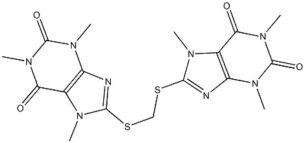 633284-81-8 1,3,7-trimethyl-8-({[(1,3,7-trimethyl-2,6-dioxo-2,3,6,7-tetrahydro-1H-purin-8-yl)sulfanyl]methyl}sulfanyl)-3,7-dihydro-1H-purine-2,6-dione
