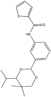 N-[3-(4-isopropyl-5,5-dimethyl-1,3-dioxan-2-yl)phenyl]-2-thiophenecarboxamide 化学構造式