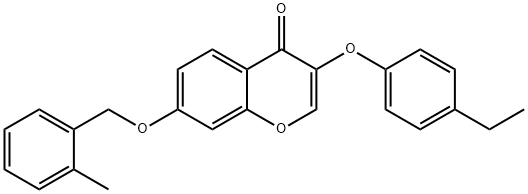 3-(4-ethylphenoxy)-7-[(2-methylbenzyl)oxy]-4H-chromen-4-one 结构式