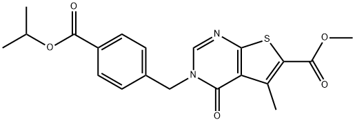 methyl 3-[4-(isopropoxycarbonyl)benzyl]-5-methyl-4-oxo-3,4-dihydrothieno[2,3-d]pyrimidine-6-carboxylate Structure