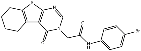 N-(4-bromophenyl)-2-(4-oxo-5,6,7,8-tetrahydro[1]benzothieno[2,3-d]pyrimidin-3(4H)-yl)acetamide,634163-50-1,结构式