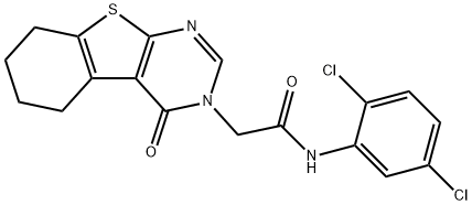 N-(2,5-dichlorophenyl)-2-(4-oxo-5,6,7,8-tetrahydro[1]benzothieno[2,3-d]pyrimidin-3(4H)-yl)acetamide Struktur