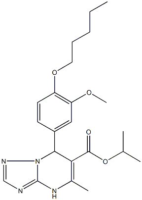 isopropyl 7-[3-methoxy-4-(pentyloxy)phenyl]-5-methyl-4,7-dihydro[1,2,4]triazolo[1,5-a]pyrimidine-6-carboxylate Struktur