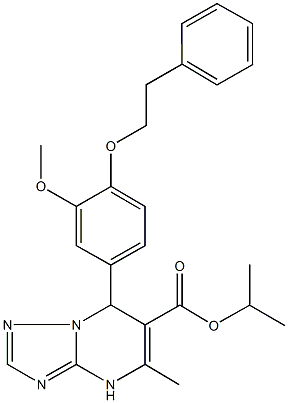 isopropyl 7-[3-methoxy-4-(2-phenylethoxy)phenyl]-5-methyl-4,7-dihydro[1,2,4]triazolo[1,5-a]pyrimidine-6-carboxylate Structure