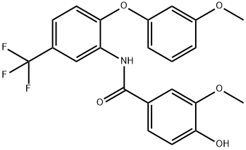 4-hydroxy-3-methoxy-N-[2-(3-methoxyphenoxy)-5-(trifluoromethyl)phenyl]benzamide,634165-33-6,结构式