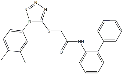 N-[1,1'-biphenyl]-2-yl-2-{[1-(3,4-dimethylphenyl)-1H-tetraazol-5-yl]sulfanyl}acetamide 结构式