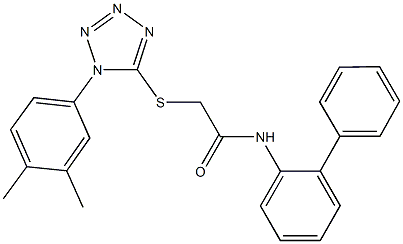 N-[1,1'-biphenyl]-2-yl-2-{[1-(3,4-dimethylphenyl)-1H-tetraazol-5-yl]sulfanyl}acetamide,634166-06-6,结构式