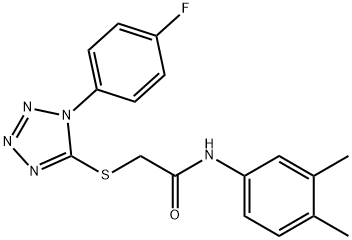 N-(3,4-dimethylphenyl)-2-{[1-(4-fluorophenyl)-1H-tetraazol-5-yl]sulfanyl}acetamide,634166-95-3,结构式